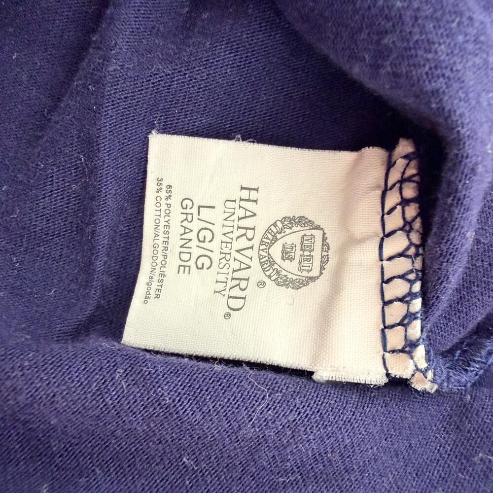 Vintage Harvard T-Shirt Navy Blue Logo Crew Neck Short Sleeve Womens Large - Picture 9 of 12